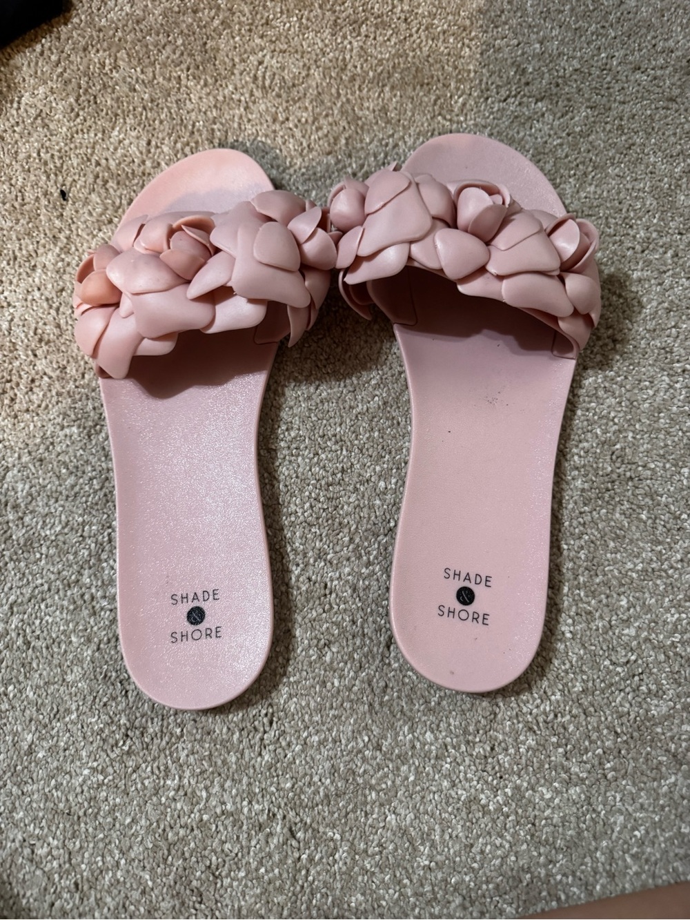Shade & Shore Blush Braided Floral Slide Sandals